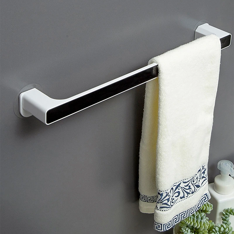 Wall-Mounted Towel Rack for Bathroom, Free Punching, Suction Cup Hook, Towel Shelf, Finishing Bar