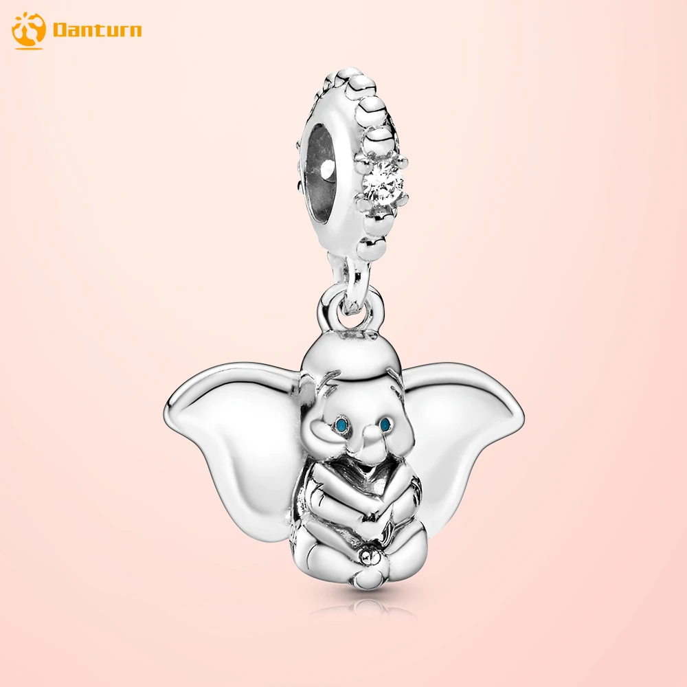 

Danturn Authentic 925 Sterling Silver Beads Dumbo Dangle Charms fit Original European Bracelets for Women Jewelry Making Gift
