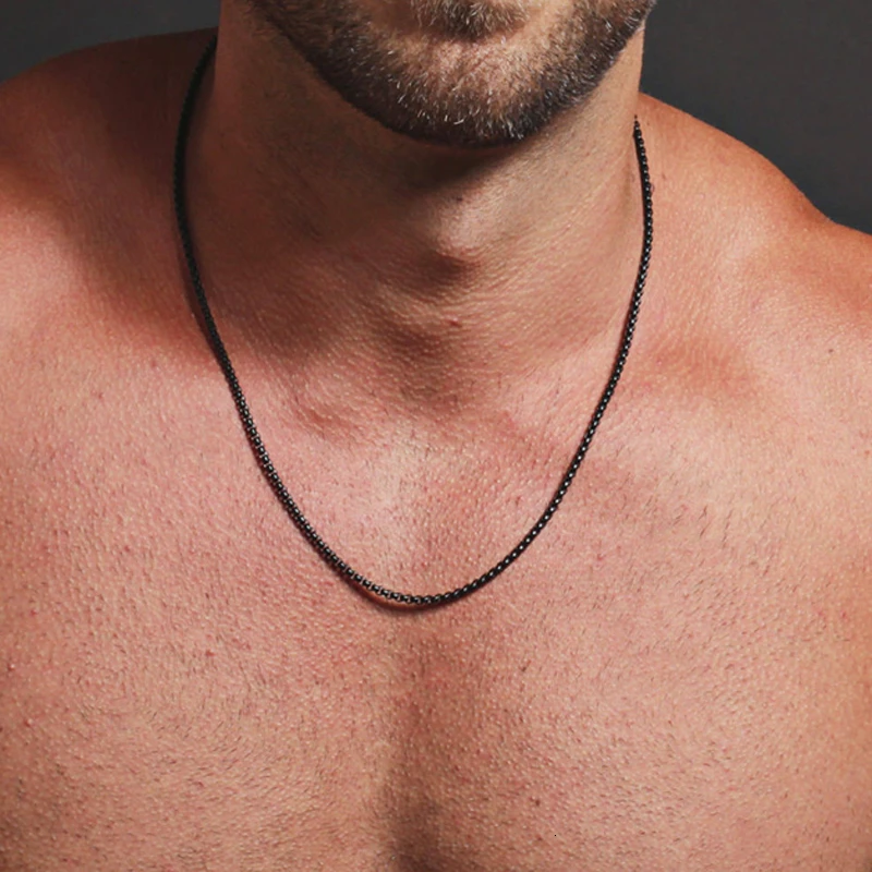 Simple Fashion Box Chains Necklace Men 