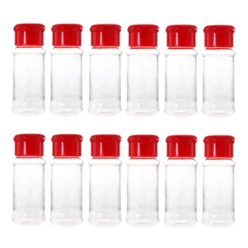 

12 Pcs Plastic Spice Salt Pepper Shaker Seasoning Jar Barbecue Seasoning Jar Bottle Kitchen Seasoning Bottle