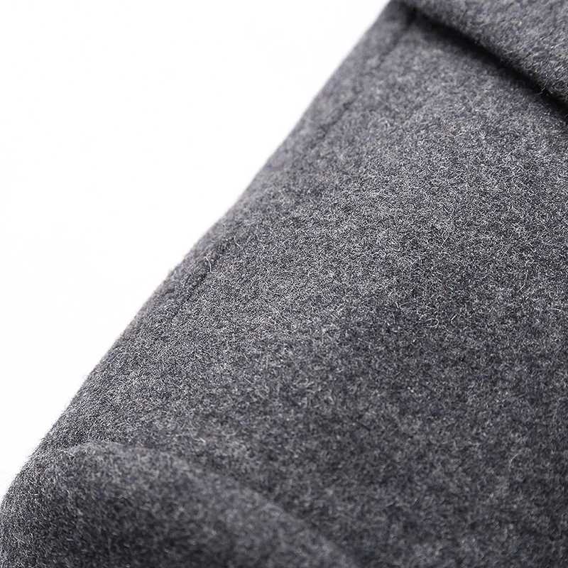 Aismz New Winter Wool Cashmere Single Breasted Overcoat Men Jacket Coat Business Casual Thick Cotton Liner Long Woolen Outwear