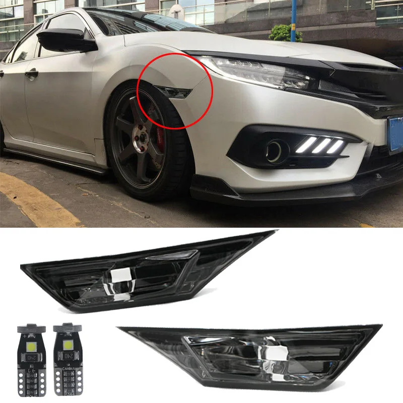 Дымовая линза светодиодный, боковой, габаритный фонарь с лампами для Honda Civic-* с белым светодиодный лампочкой