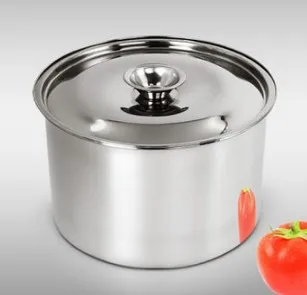 24cm with lid Миска из нержавеющей стали для приготовления пищи, толстая суповая кастрюля с крышкой, мочевина, баночки для яиц, контейнер для масла для приправ, 1 шт - Цвет: 24cm with lid