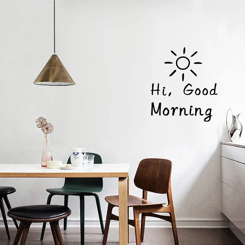 Настенные стикеры в скандинавском стиле с цитатами Hi Good Morning современные