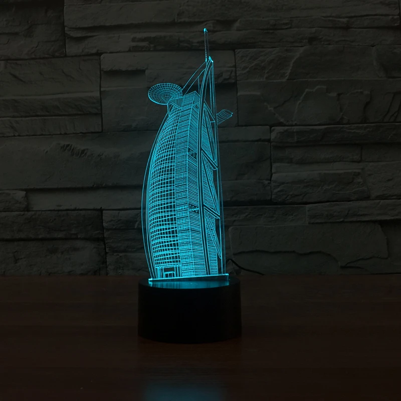 

new Lugger Hotel Model 3d Lamp 7 Color Led Night Lamps For Kids Touch Led Usb Table Lampara Lampe Baby Sleeping Nightlight