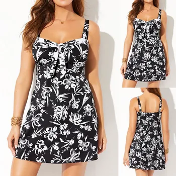 

Best Selling Bathing Dress Women Split Bathingsuit Print With High Waisted Bottom Tankini Cover Up Lady Lengerie Female Intimate