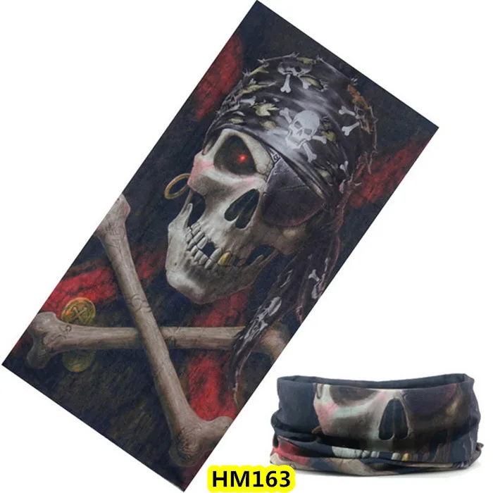 HM163 Scarf Волшебный дизайнерский шарф с черепом, различные маски на половину лица, повязка на голову для Хэллоуина, бандана, головной убор для велосипеда, головной шарф для сноуборда, головной платок - Цвет: HM163 Scarf