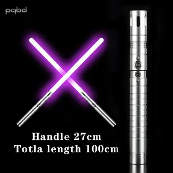 

pqbd LED Lightsaber 11Color Changing Sound Effect Metal Handle LEG sword for children gift