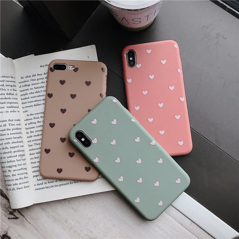 

Silicone Phone Case For Huawei Honor 10 9 Nova 3 4 Candy Color love heart Soft Cover For Huawei P20 P30 Mate 10 20 Pro Cases