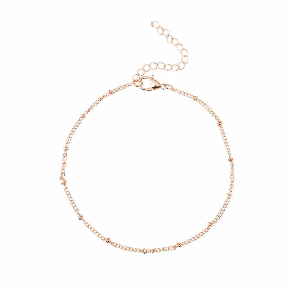 Летние простые серебряных биссерных Anklet для женщин в богемном стиле Винтаж Ювелирные изделия ног Серебряная цепочка "обувь" Браслеты женский - Окраска металла: Светло-желтый, золотистый цвет