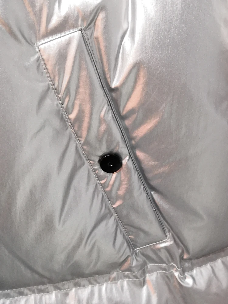 Custom Women Hooded Softshell Shiny Down Coat Waterproof