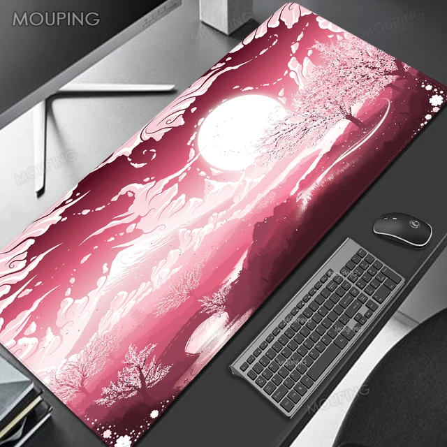 Sakura Mousepad Black Mausepad Pink Setup Gamer Accessories Office Carpet Japanese Art Mouse Pad Company Gaming Deskmat 90x40 Xl 9