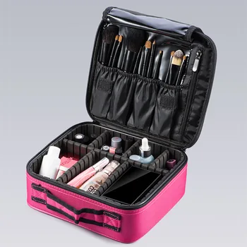 

2019 Professional Vanity Cosmetic Bag Organizer Women Travel Make Up Cases Big Capacity Cosmetics Suitcases For Makeup X3235