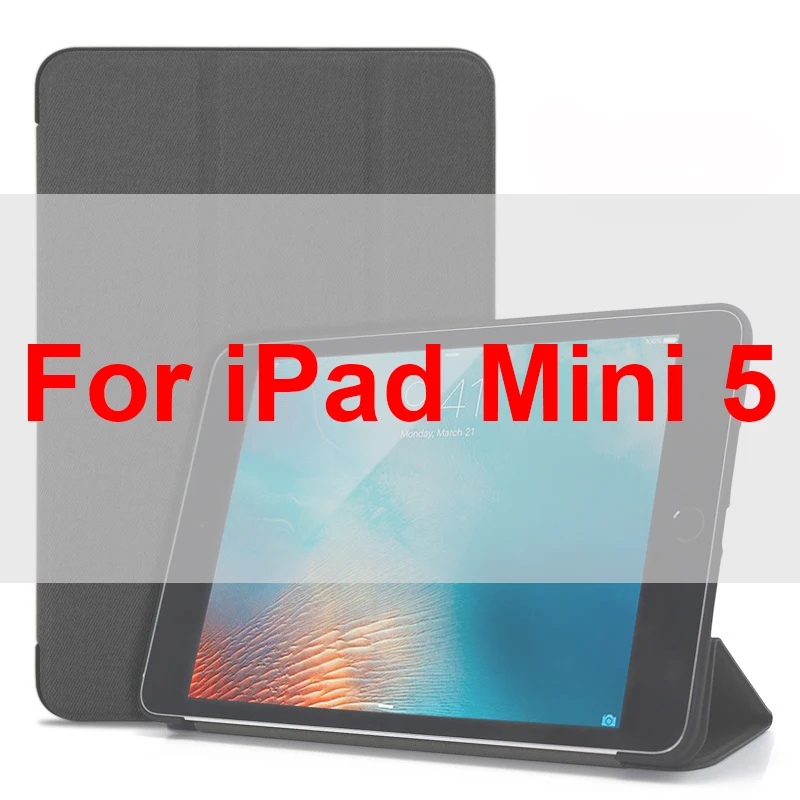 Mini 5 Black Ультра тонкий легкий умный чехол для iPad Mini 1 2 3 4 5 Trifold подставка подкладка из микрофибры чехол для iPad mini4 mini5 чехол Funda - Цвет: Mini 5 Black