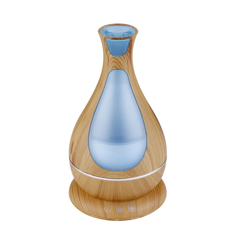 

400Ml Aroma Essential Oil Diffuser Ultrasonic Air Humidifier With Wood Grain Led Lights For Office Home
