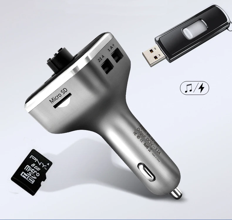 Автомобильный fm-передатчик автомобильный Bluetooth mp3 музыкальный плеер телефон hands-free 3.4A автомобильное зарядное устройство usb зарядное устройство для мобильного телефона XC-71