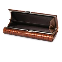 Portefeuille Long en cuir de vache véritable pour femme, porte-monnaie de marque de luxe, motif Alligator 5
