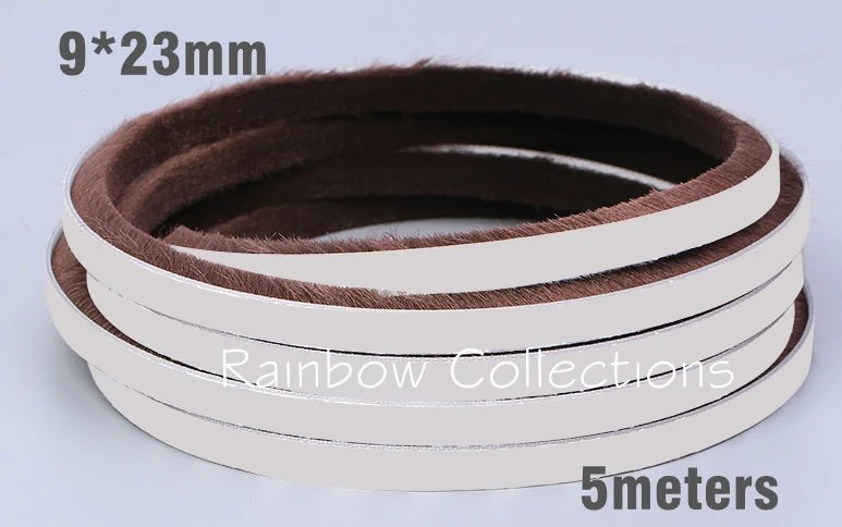 9x23mm 5meters/lot Gray/Brown Door Window Draught Excluder Brush Weather Strip Seal Tape Foam Seal Strip