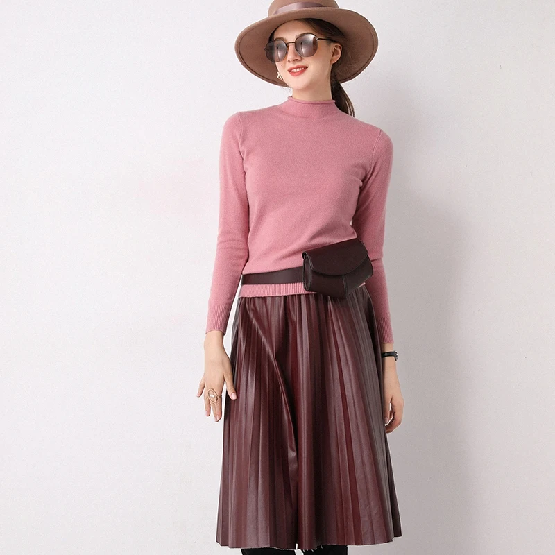 High Quality 100% Wool Knitted Sweaters for Women 7colors 2019 New Fashion Soft Pullovers Ladies Jumpers
