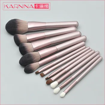 

1K Minimum 10 Grape Colors Wooden Handle Makeup Brush Set Can Private Label Custom Logo If meet Minimum Wholesale Cosmetics