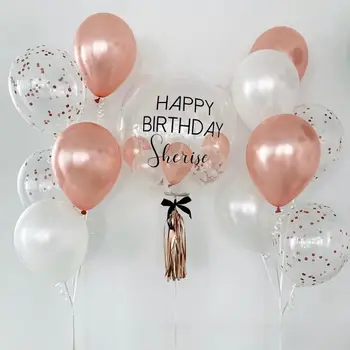 

1pc 18"/24"/36" bubble balloon and 1pcs custom sticker for Valentine's Day Wedding Event Party baby shower birthday decoration