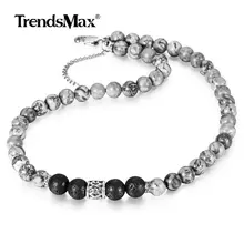 Натуральный тигровый глаз, карта, камень, лава, бусина, колье, ожерелье для мужчин и женщин, нержавеющая сталь, бисер, шарм, мужское ювелирное изделие, подарок DNM22