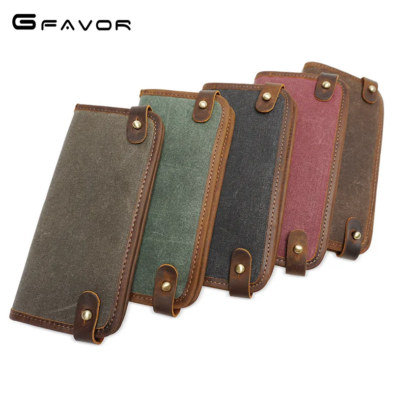 

SOURCE Canvas Wallet Handmade Retro Multi-functional Waterproof Wallet Long Wallet Clutch Bag Men's Canvas Bag Men's