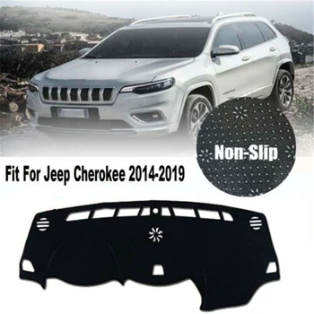 

Car Dashboard Cover Pad For Jeep Cherokee 2014-2019 Anti-Slip Dashboard Carpet Sunshade Dashmat Protective Cape Rug Accessories