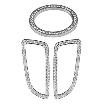 

2Pcs Crystal Dashboard Air Vent Outlet Cover for Benz E Class W213 E200L E300L & 1x Center Console Clock Frame Cover