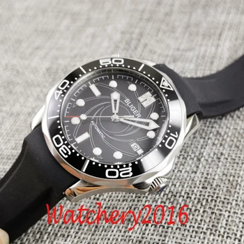 

41mm Schwarz Zifferblatt Saphir Datum Automatisch Herrenuhr men's Armbanduhr