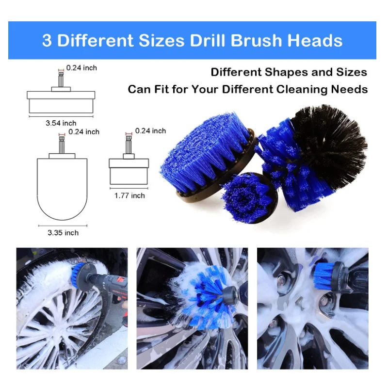 Auto Reinigung Pinsel Set Detaillierung Pinsel Power Wäscher Bohrer Pinsel Für Auto Leder Air Vents Felge Reinigung Dirt Staub Sauber werkzeuge – Detail 5
