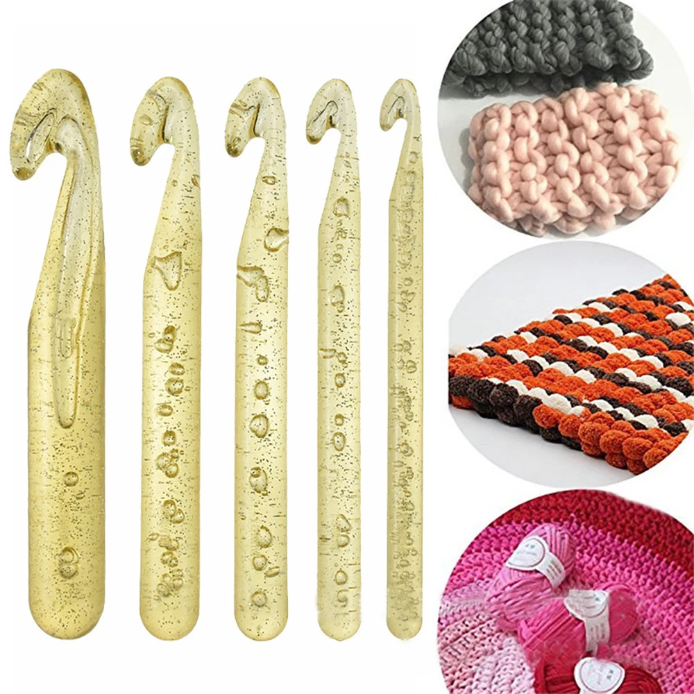 Large Plastic Handle ABS Transparent Craft Crochet Needle Knitting DIY Loom Tool Extra Thick | Дом и сад
