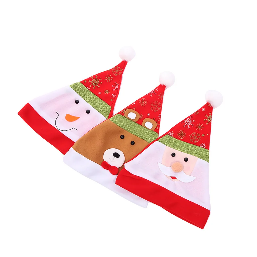 Christmas Cap Thick Ultra Soft Plush Cute Holiday Fancy Dress Hat Cap Winter Hats For Women Happy New Year Beanies Шапки Женские