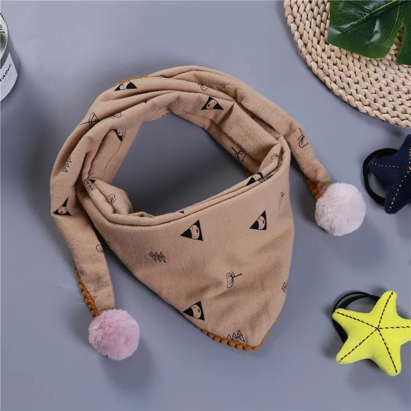 snowman khaki Новинка; модный детский шарф; хлопковый треугольный нагрудник; плотный шарф для маленьких девочек и мальчиков; осенне-зимний детский шарф; одежда для малышей - Цвет: snowman khaki