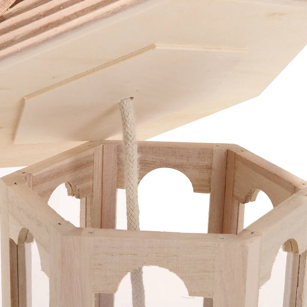 Деревянный кормушка для птиц домик для птиц подвесное гнездо кормушка с крышей Домашний Сад Двор украшение открытый декор для домашних животных Шестигранная форма