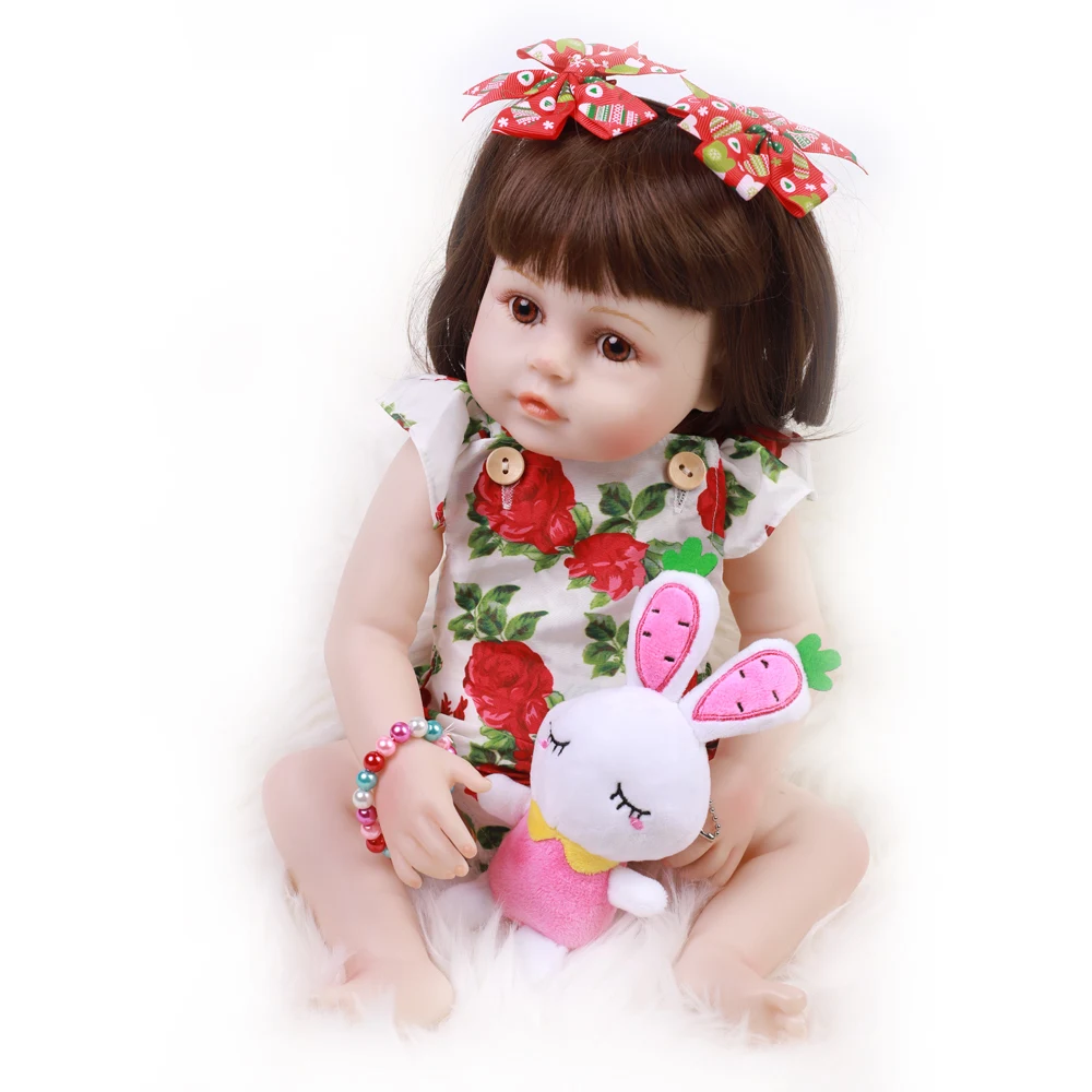 48 см Bebe Reborn мягкий силиконовый реалистичный детский Гладкий виниловый корпус младенец реборн кукла игрушки для детей полный корпус волосы игрушка кукла
