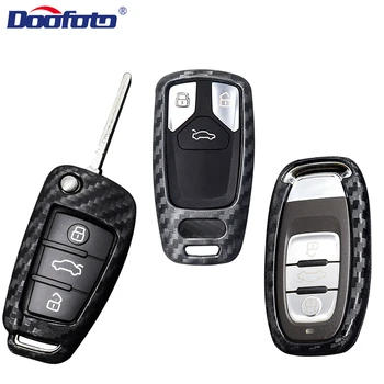 

Doofoto Car Key Case Portective Shell For Audi S line A3 A4 B8 B6 A6 A7 A8 C6 Q3 Q5 Q7 A5 C7 TT Accessories Carbon Fiber Styling