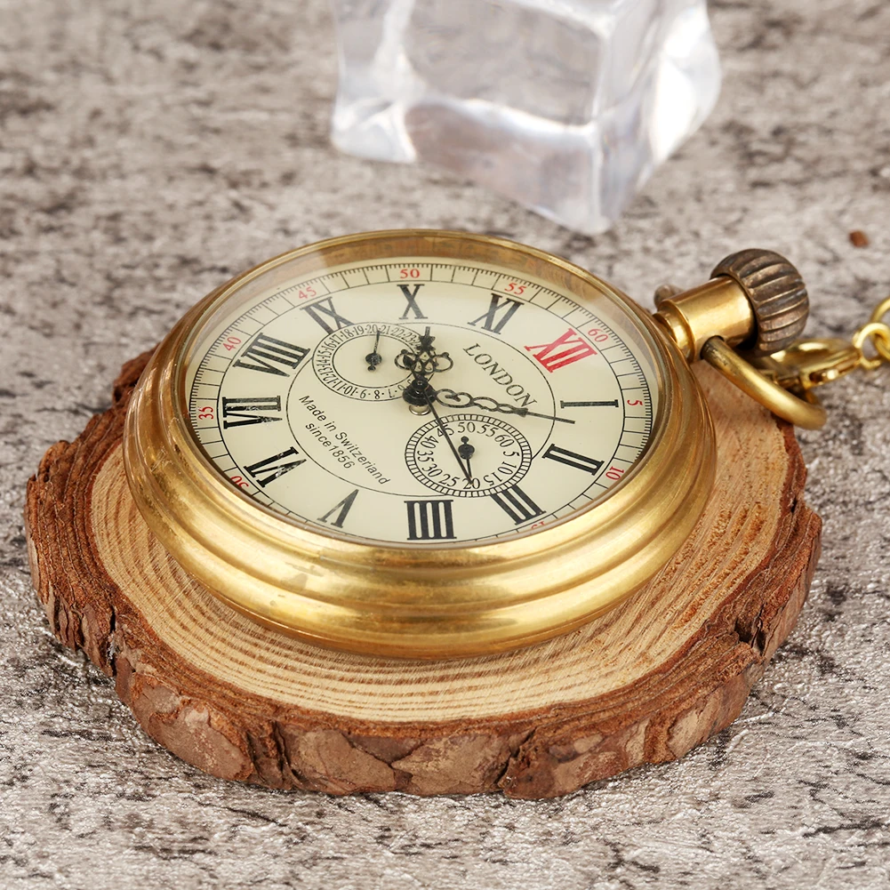 Big Size Vintage Brass Mechanical Pocket Watch Without Cover