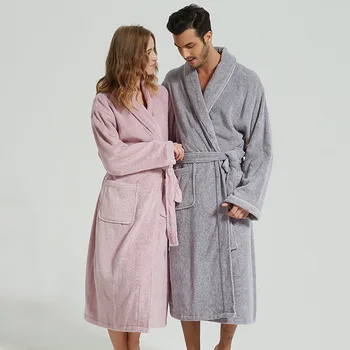 

100% Cotton Terry Towel Bathrobe Unisex Plus Size Robes for Shower Women Sleepwear Antumn Home Clothes Dressing Gown Nightwear