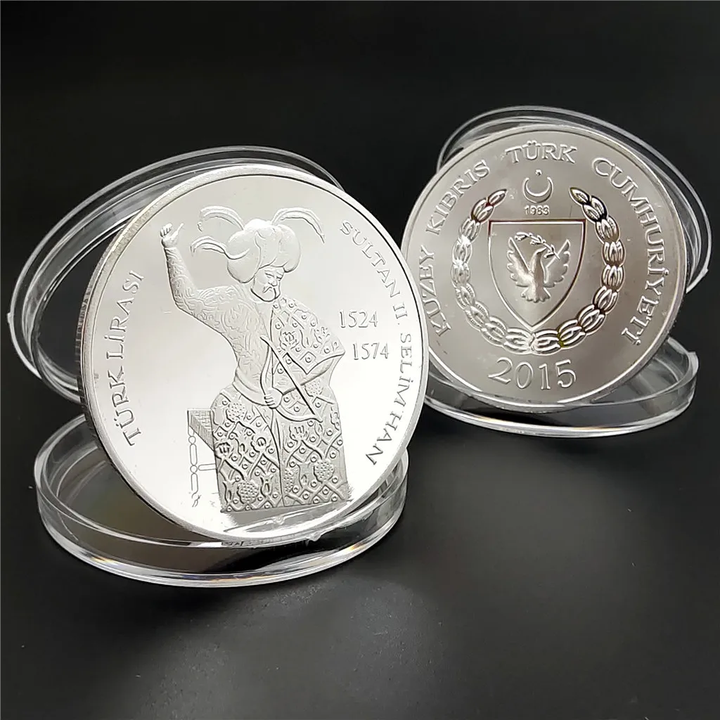 Monete Commemorative Placcate Argento Re Della Turchia Collezione Istanbul Badge Kuzey Waffris Turk Cumhuriyeti 2015
