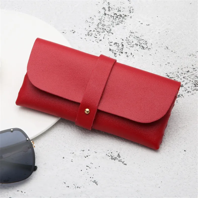 red 1 шт. портативный Чехол для очков из искусственной кожи, держатель для солнцезащитных очков, коробка для хранения очков, сумка, чехол, аксессуары для очков - Цвет: red