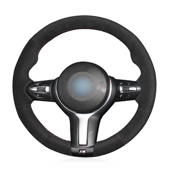 

OLPAY Black suede Car Steering Wheel Cover for BMW F87 M2 F80 M3 F82 M4 M5 F12 F13 M6 F85 X5 M F86 X6 M F33 F30 M Sport
