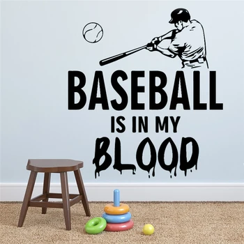 

Waterproof Baseball Player Pattern Wall Sticker for Bedroom Decoration Removable Alphabet Wall Decals Vinyl Stickers Decor HQ565