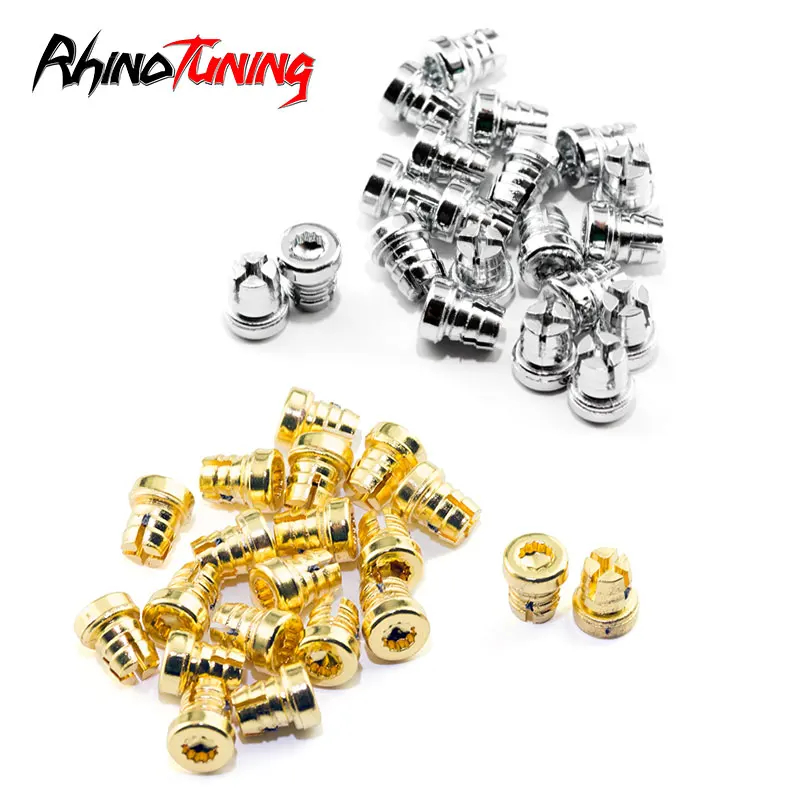 

100pcs Wheel Rivets Nuts Rim Lip Decorative Studs Bolts Golden Chrome Sliver For Car Rims