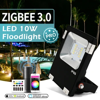 

GLEDOPTO Zigbee RGBWW LED Floodlight 10W 30W Smart Outdoor IP65 Waterproof Flood Light Work With Amazon Echo Plus SmartThing