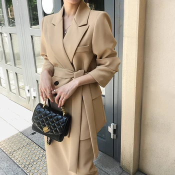 

2020 New Professional Suit Spring Women's Fashion Korean Version Temperament Lace-up Slim Slimming Suit Skirt Two-piece Suit