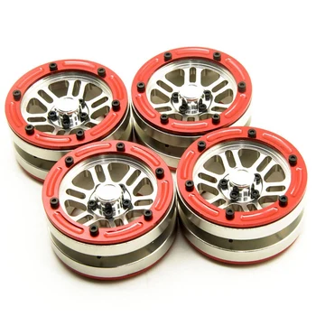 

1.9 inch RC Aluminum Beadlock Wheel Rims for 1/10 Scale SCX10 RC Rock Crawler Car Models,Red