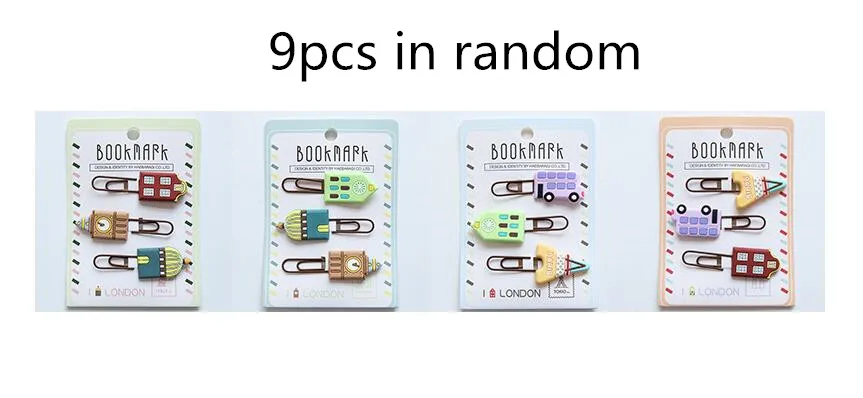 Новинка, 9 шт./лот, креативные, кавайные, кошачьи, животные, металлический зажим для бумаги, силиконовая Закладка, декоративный файл, для документов, памятки, зажимы, школьные канцелярские принадлежности - Цвет: 9pcsin random