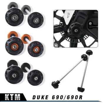 

Black Orange Titanium Motorcycle Accessory Front & Rear Axle CNC Wheel Fork Crash Slider Cap Pad Protector for KTM Duke 690 R