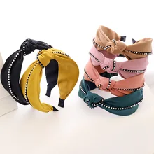 

Vintage Cross Knot Elastic Hair Bands Soft Solid Hairband For Girls Hair Bands Turban Hair Hoop Bezel Female Hair Accessories